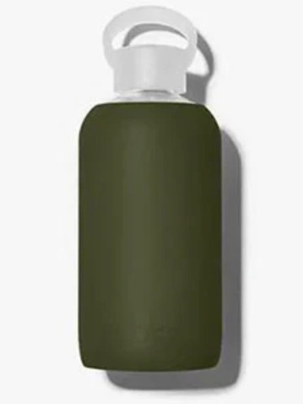 BKR Glass Water Bottle with Silicone Sleeve in Olive Little 16oz/500ml